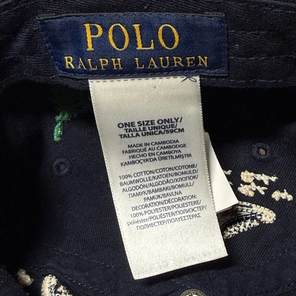 Polo Ralph Lauren College Bear Cap Hat University Crest Letterman AOP Logos